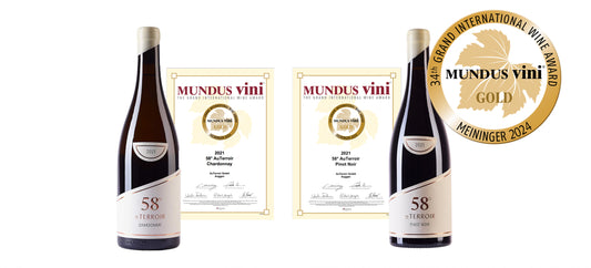 Goldmedaillen von Mundus Vini: 58° Chardonnay 2021 & 58° Pinot Noir 2021